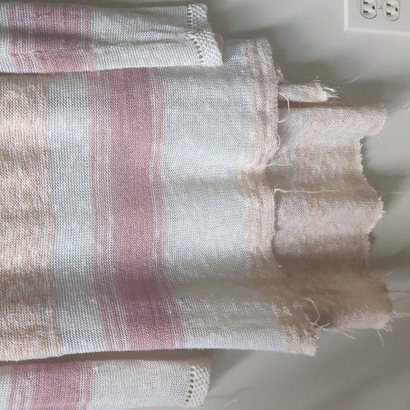 FREE PEOPLE Striped Tunic Sweater Cream Coral Rose M - Picture 4 of 9